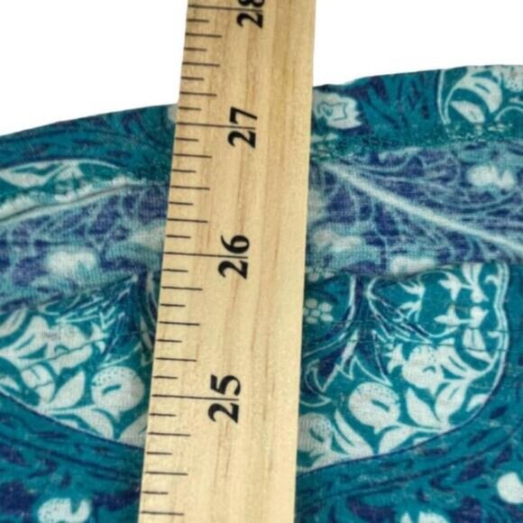 George Blouse Top Womens 1X Blue Geometric Print Cap Sleeve Round Neck Pullover - Picture 5 of 6